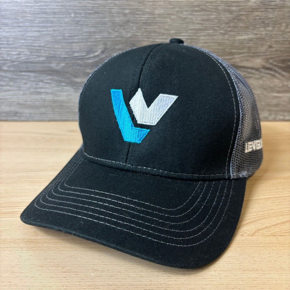 Levelwing Hat Cap Snap Back Black Trucker Outdoors‎ Adjustable